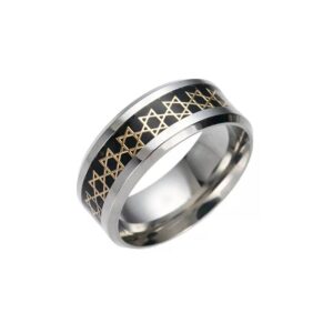 Star of David Black Plated Ring