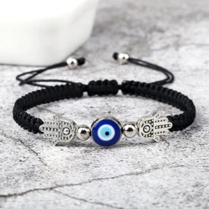 Blue eye braided bracelet (Black Thread)