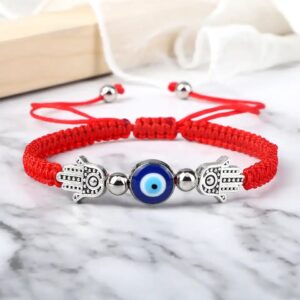 Blue eye braided bracelet (Red Thread)