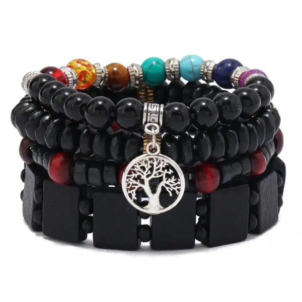 Vintage wood beads(Black)