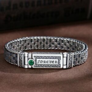 Unique Vintage Green Gemstone Bracelet (Forever)