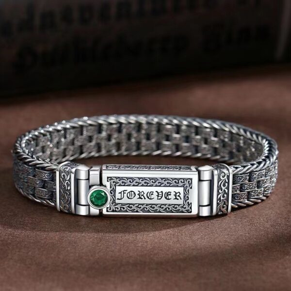 Unique Vintage Green Gemstone Bracelet (Forever)