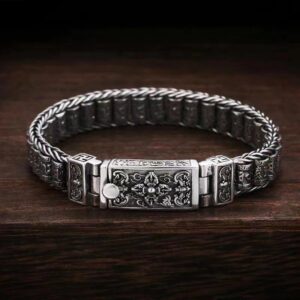 Unique Engraved Gothic Steel Bracelet