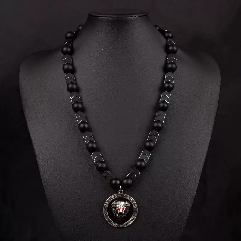 Unique Lion Head Beaded Necklace - Image 2