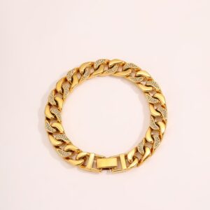 Luxury Gold Cuban Link Crystal Bracelet